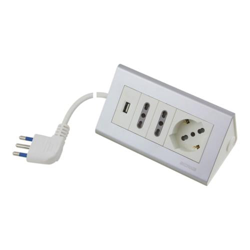 Multipresa 3 Posti + 2 USB Polypool: Ricarica e Connessione Multipresa 3 Posti + 2 USB Polypool: Ricarica e Connessione